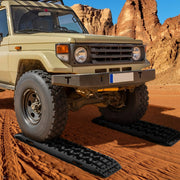 Tapetes de Tração Todo-o-Terreno Conjunto de 2 Tapetes para Neve com 107 x 31 x 7 cm em Preto