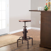 Banco de Bar Industrial Vintage com Altura Ajustável 59,5-75cm e Apoio para os Pés - Ideal para Pub, Bar e Restaurante