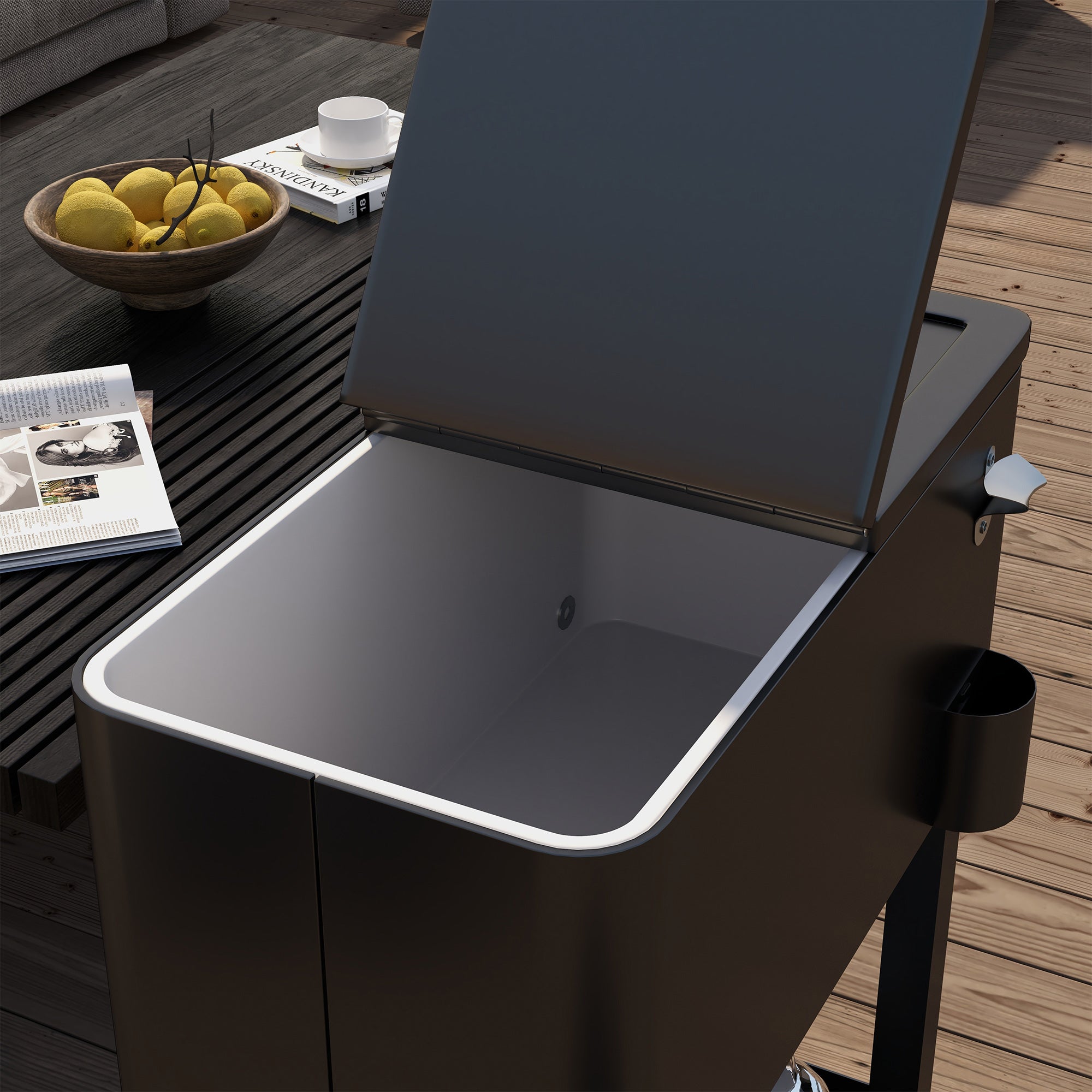 Carrinho Refrigerador de Bebidas 56L Preto 67x35x80 cm