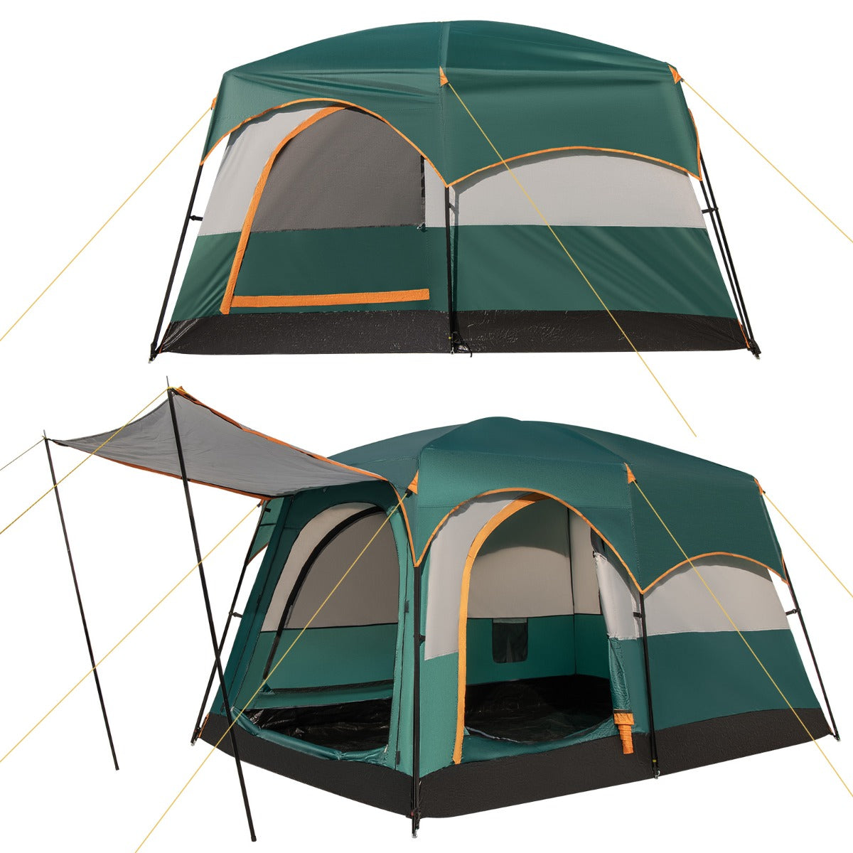 Tenda de Campanha – 6 Pessoas – Verde – Lona de PE