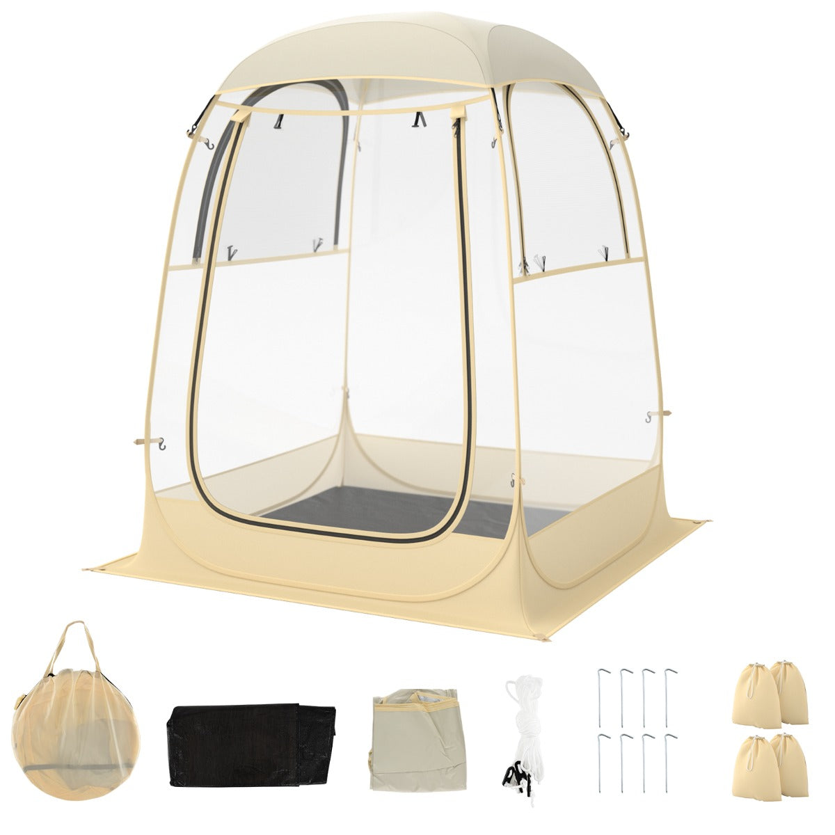 Tenda Desportiva – 183 x 183 cm – Bege – PVC