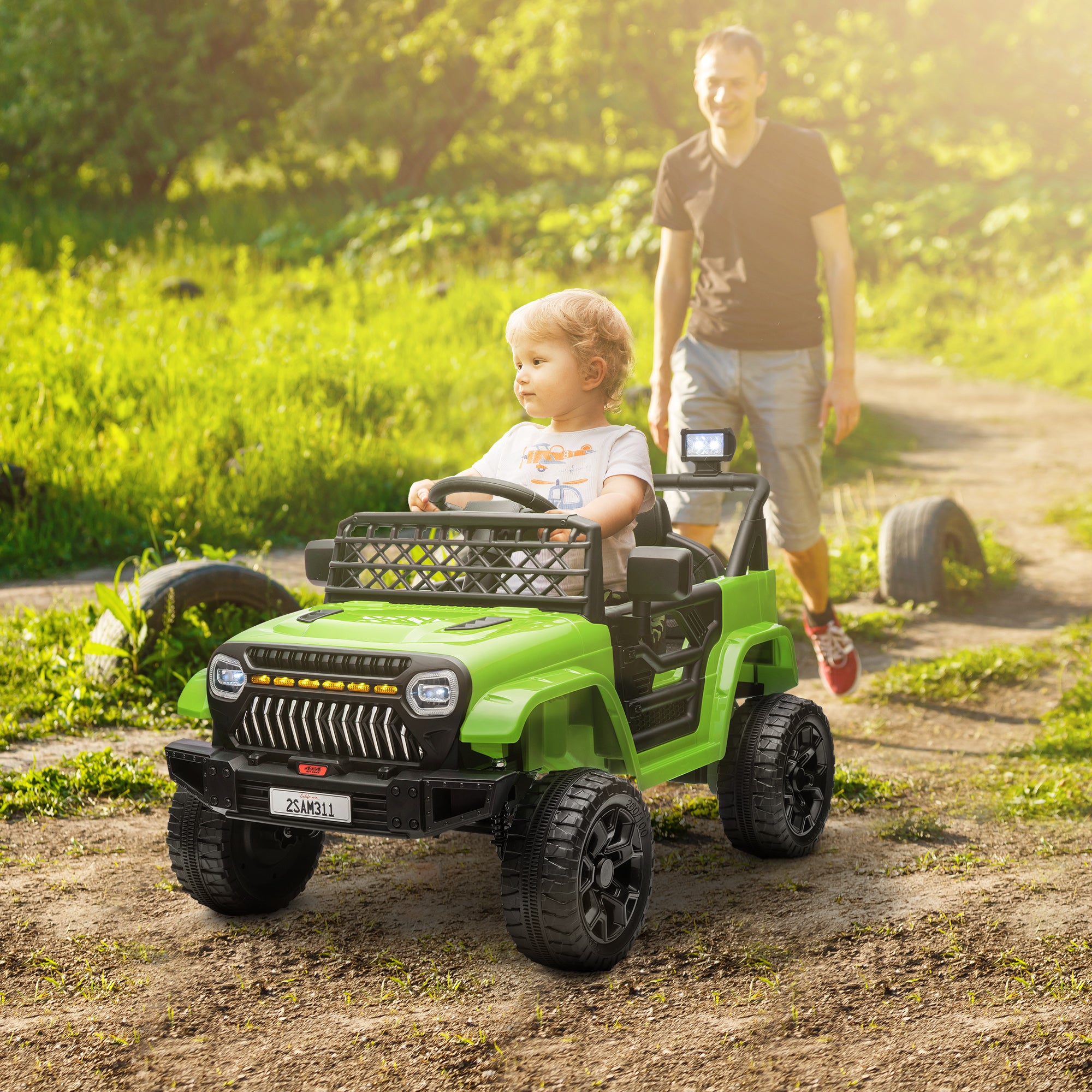 Carro Elétrico Infantil UTV Verde 95x62,5x65 cm