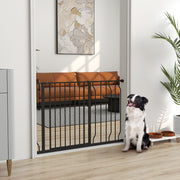 Barreira de Segurança Extensível para Cães - 115x1.5x76 cm - Cor Preto