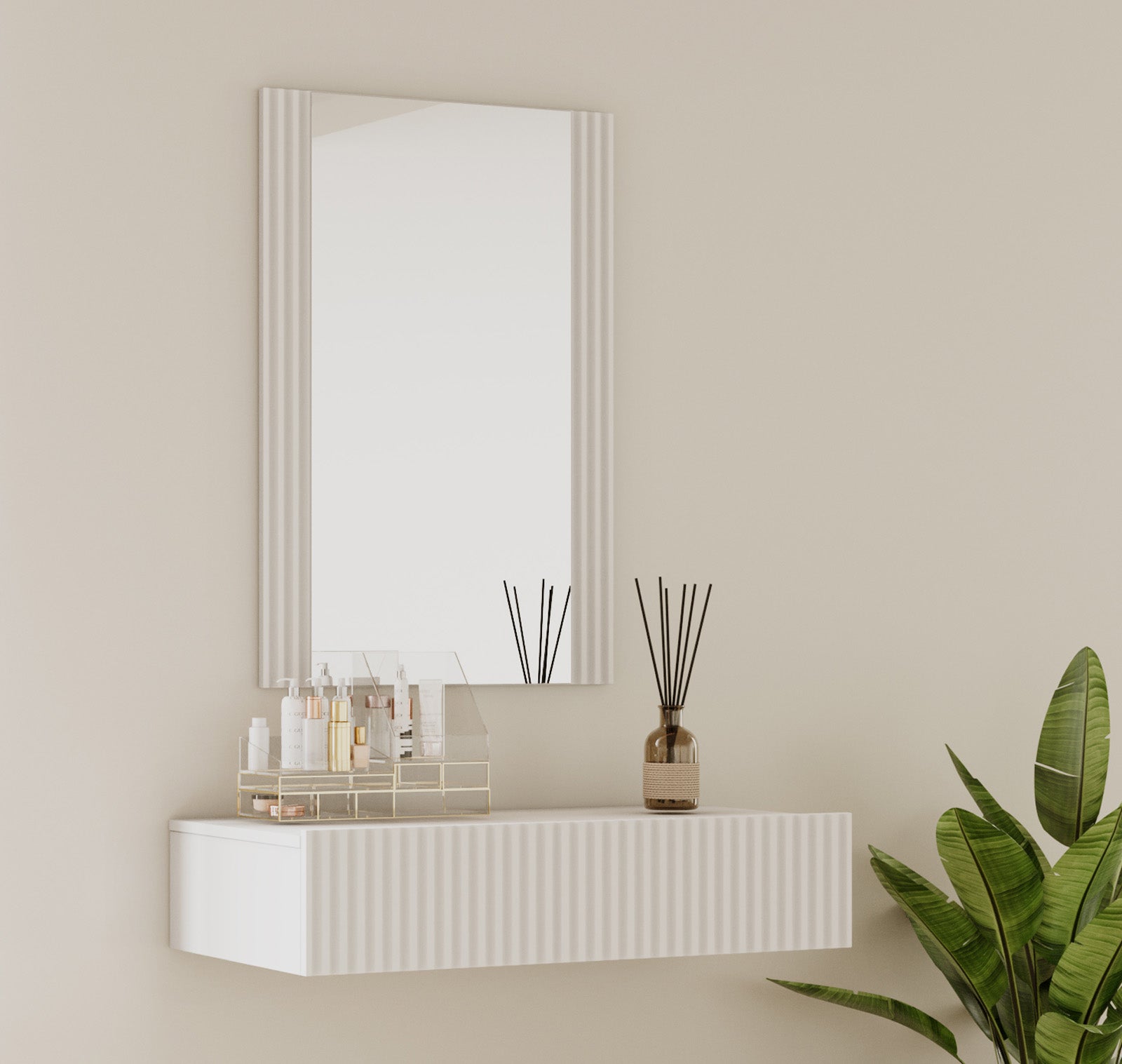 Tocador de Parede – 80x17x42 cm – Branco – Melamina e PVC