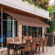 Toldo Retráctil Resistente aos Raios UV e Impermeável com Manivela - 395 x 120 cm - Marrom