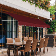 Toldo Retráctil e Telescópico Resistente aos Raios UV Impermeável com Manivela Altura Regulável para Janela Varanda Jardim 395 x 120 cm - Vermelho