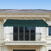 Toldo Exterior para Terraço Altura Ajustável 2-3 m com Manivela e Resistente às Intempéries 350 x 125 cm Verde