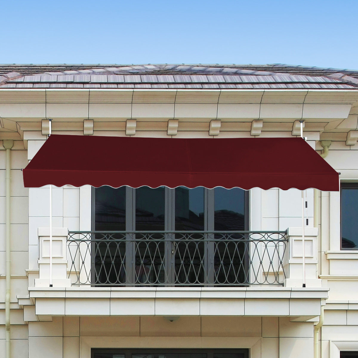 Toldo Exterior Terraço Ajustável 350 x 125 cm Vermelho Vinho