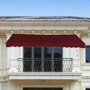 Toldo Exterior Terraço Ajustável 350 x 125 cm Vermelho Vinho