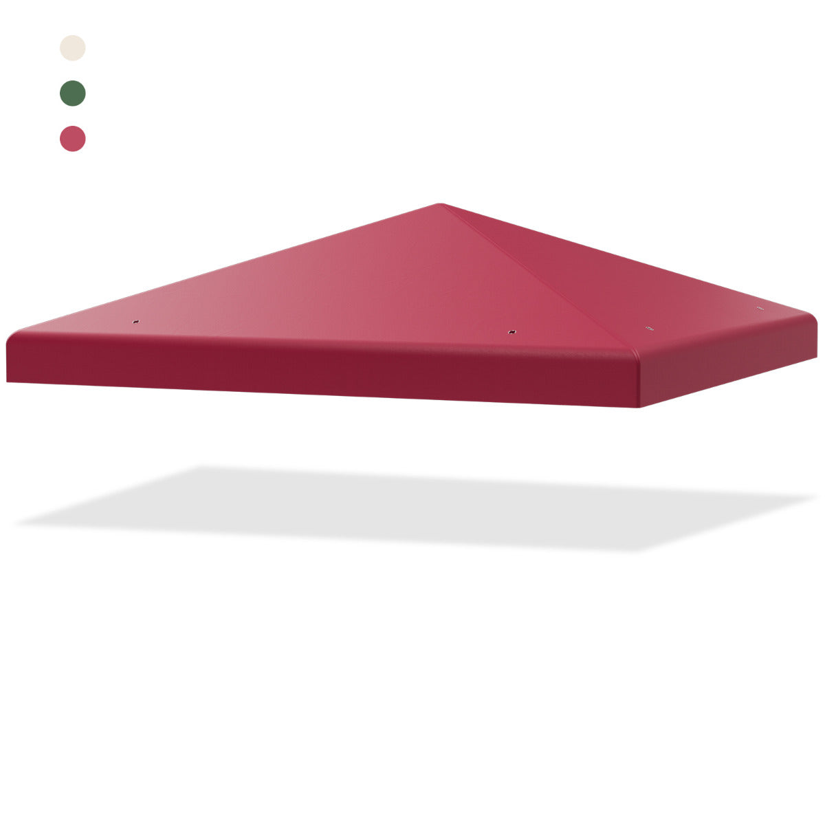 Toldo de Substituição para Pérgula 300 x 300 cm Toldo de Pavilhão em Poliéster para Pátio com Velcro e Orifícios de Drenagem Vermelho