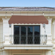 Toldo Exterior Terraço Altura Ajustável 2-3 m com Manivela e Resistente Intempéries 200 x 125 cm Marrom