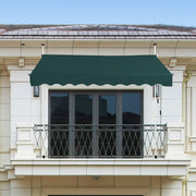 Toldo Exterior Terraço Altura Ajustável 2-3 m 200 x 125 cm com Manivela Resistente Intempéries Jardim e Varanda Verde