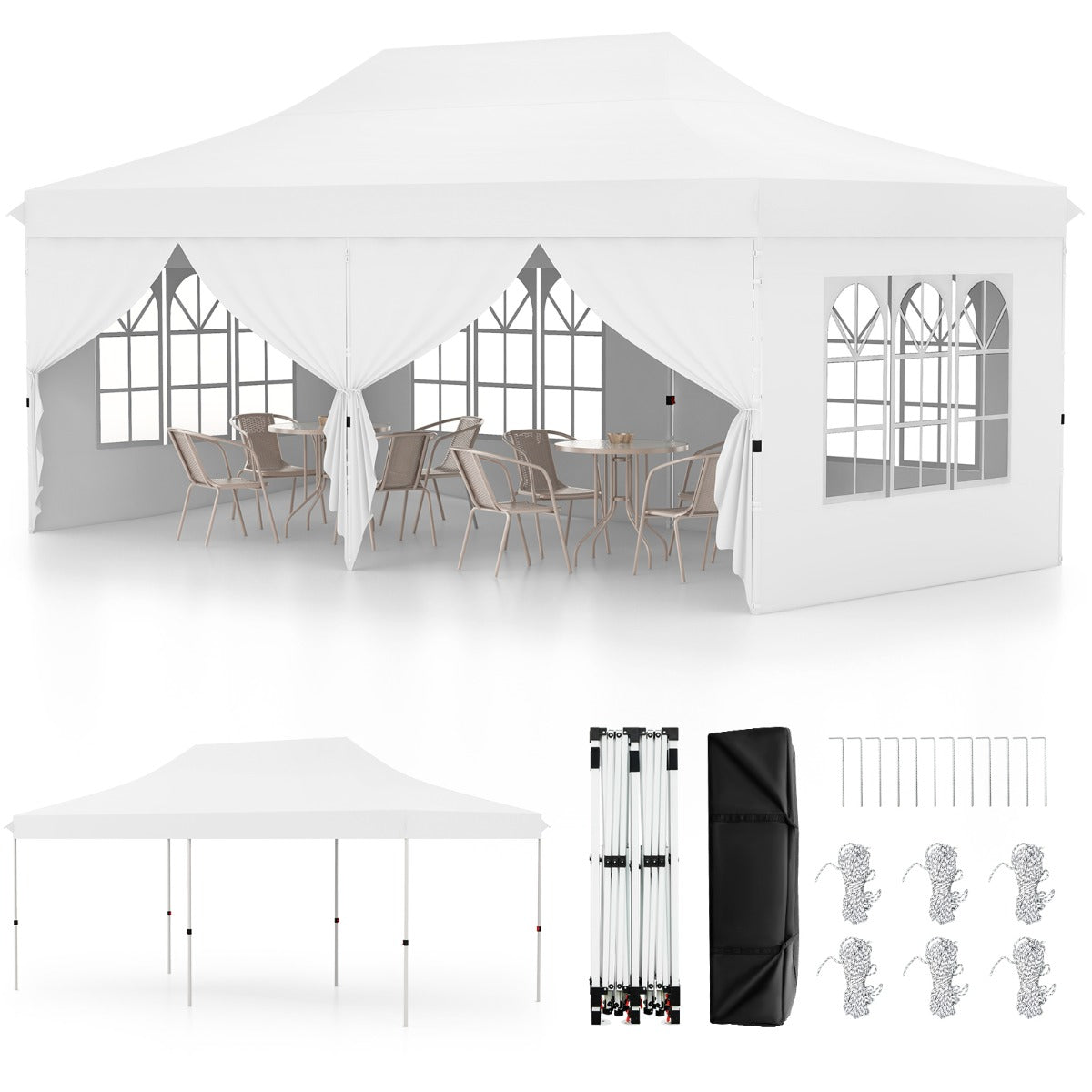 Tenda de Exterior – 600 x 300 cm – Tecido Oxford – Metal