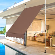 Toldo Telescópico e Retrátil Resistente a Raios UV Impermeável - Marrón - 150cm