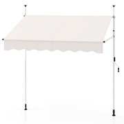Toldo Retrátil Manual 2 m x 3 m para Exterior em Branco
