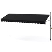 Toldo Retráctil Manual 4 m x 3 m para Exterior - Negro