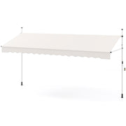 Toldo Retrátil Manual 4 m x 3 m para Exterior em Branco