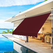 Toldo Retráctil e Telescópico 300 x 120 cm Resistente aos Raios UV - Vermelho Vinho