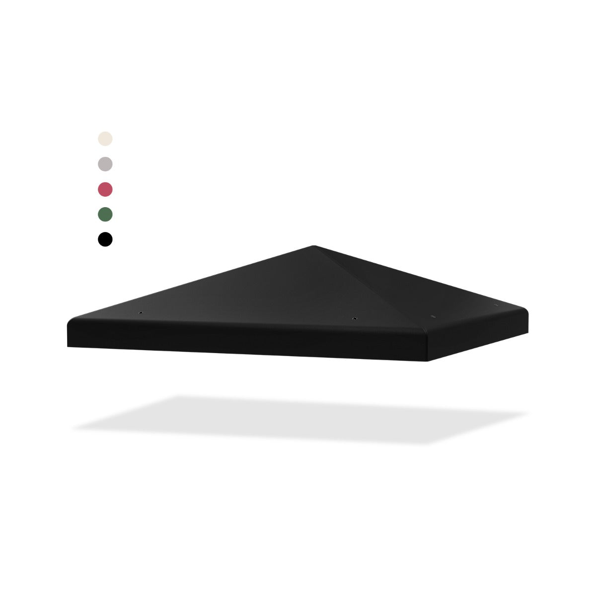 Toldo de Substituição para Gazebo 300 x 300 cm Fácil de Montar em Pátios com Fecho de Gancho e Velcro e Orifícios de Drenagem - Preto