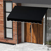 Toldo Retráctil Manual 2,5 m x 180 cm Preto para Exterior sem Perfuração
