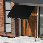 Toldo Retrátil Manual 2 m x 180 cm para Exterior com Manivela - Preto