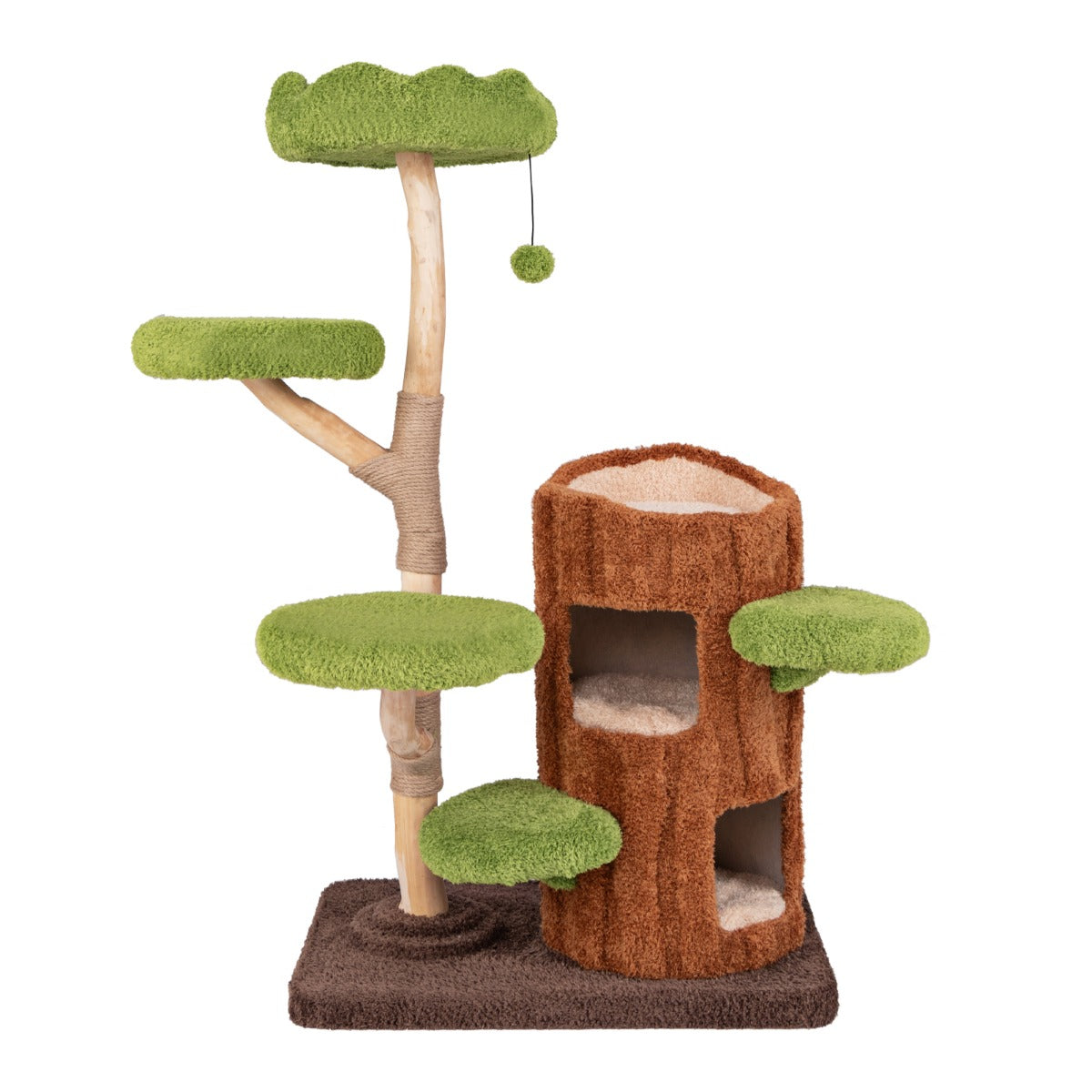 Arranhador para Gatos Multinível – 80 x 40 cm – Castanho – Madeira e Sisal