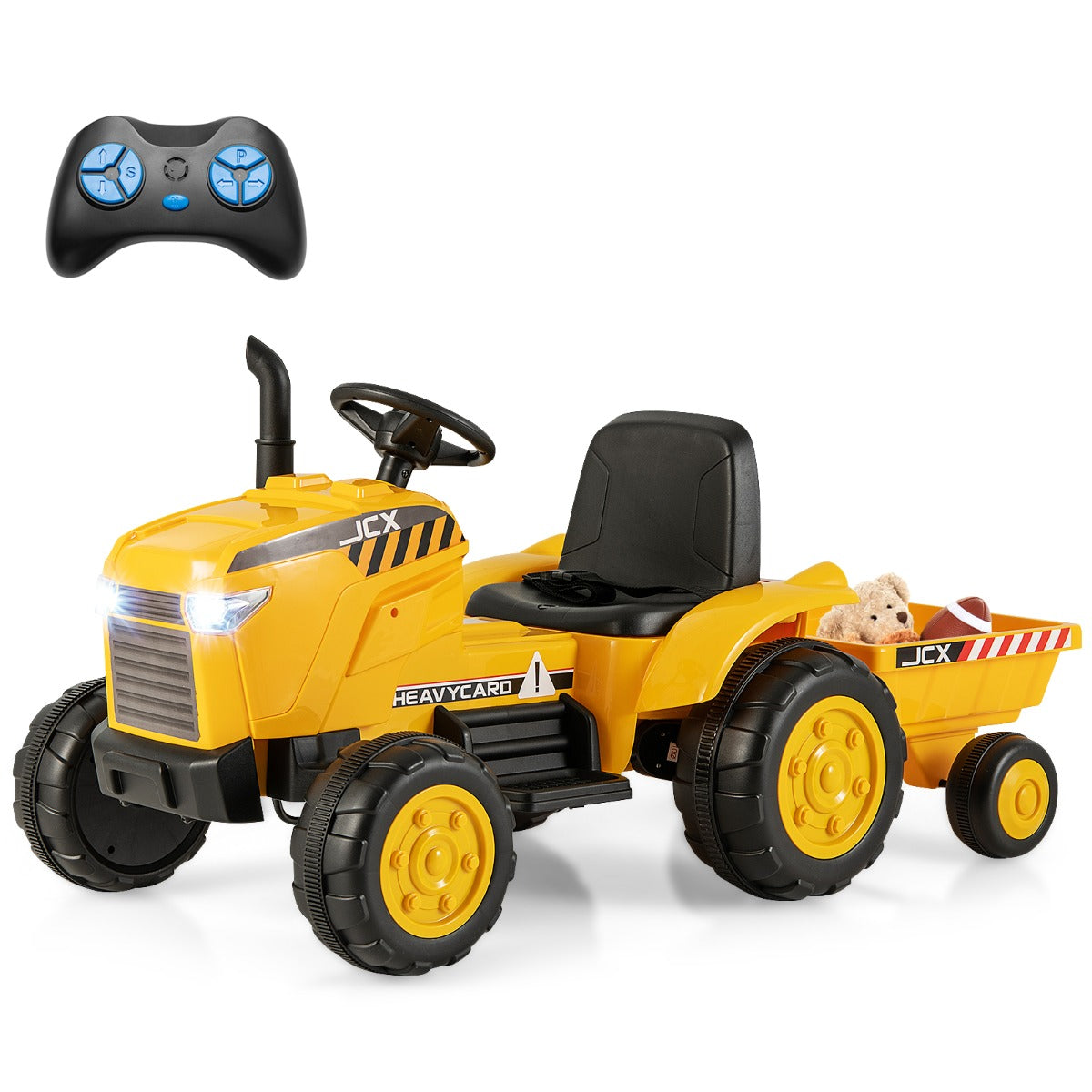 Trator de Brincar Elétrico 2 em 1 para Crianças dos 3-8 Anos – Amarelo