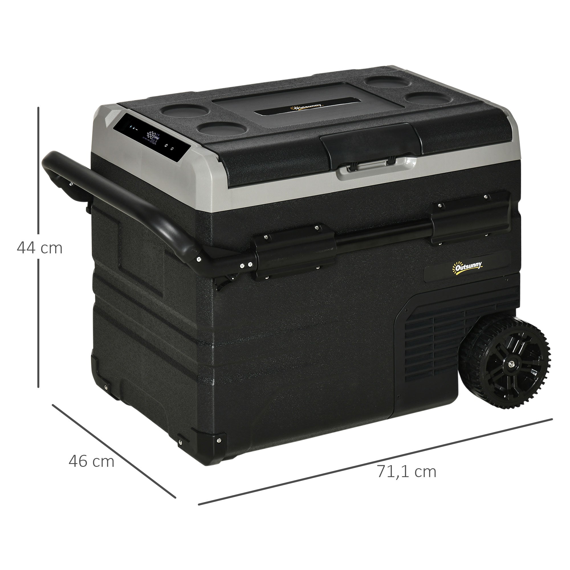 Geleira Elétrica Portátil – 40L – Preto e Cinza – Polipropileno e PEAD