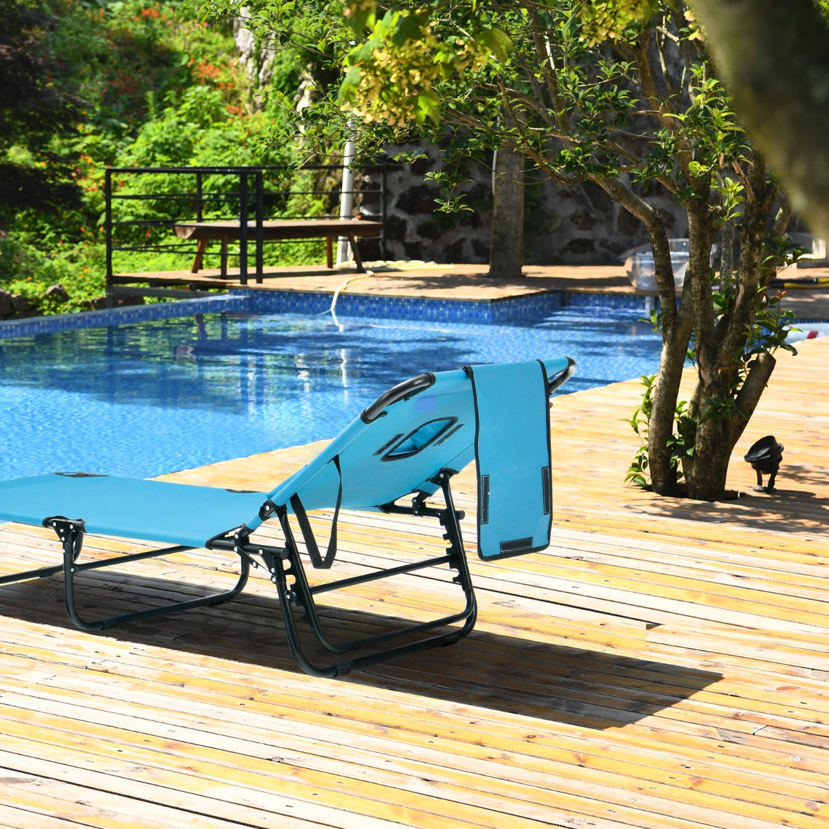 Tumbona de Jardim Dobrável – Turquesa
