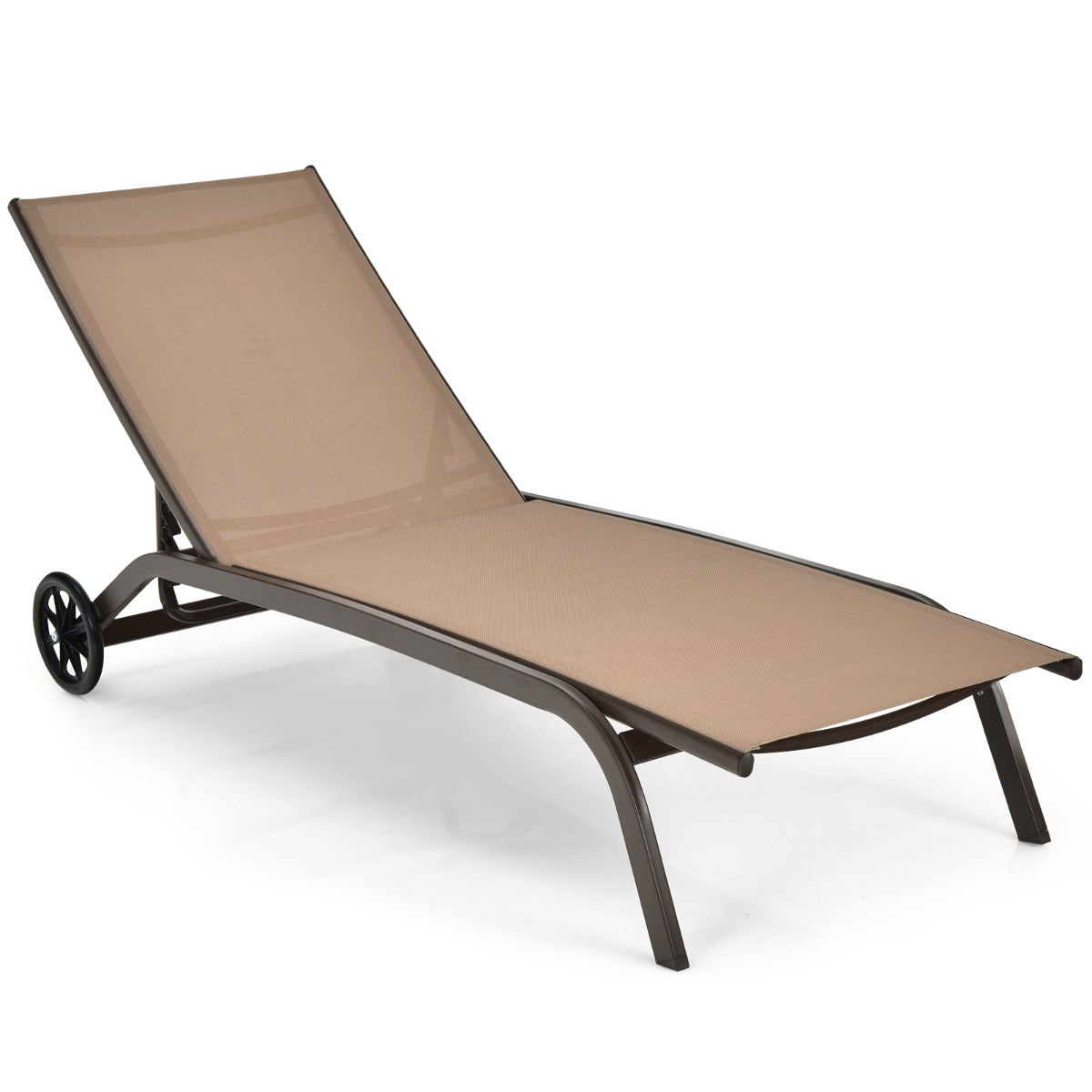 Tumbona Regulável – 190,5 x 61 x 34/50,5/66/79/87/97 cm – Castanho – Aço