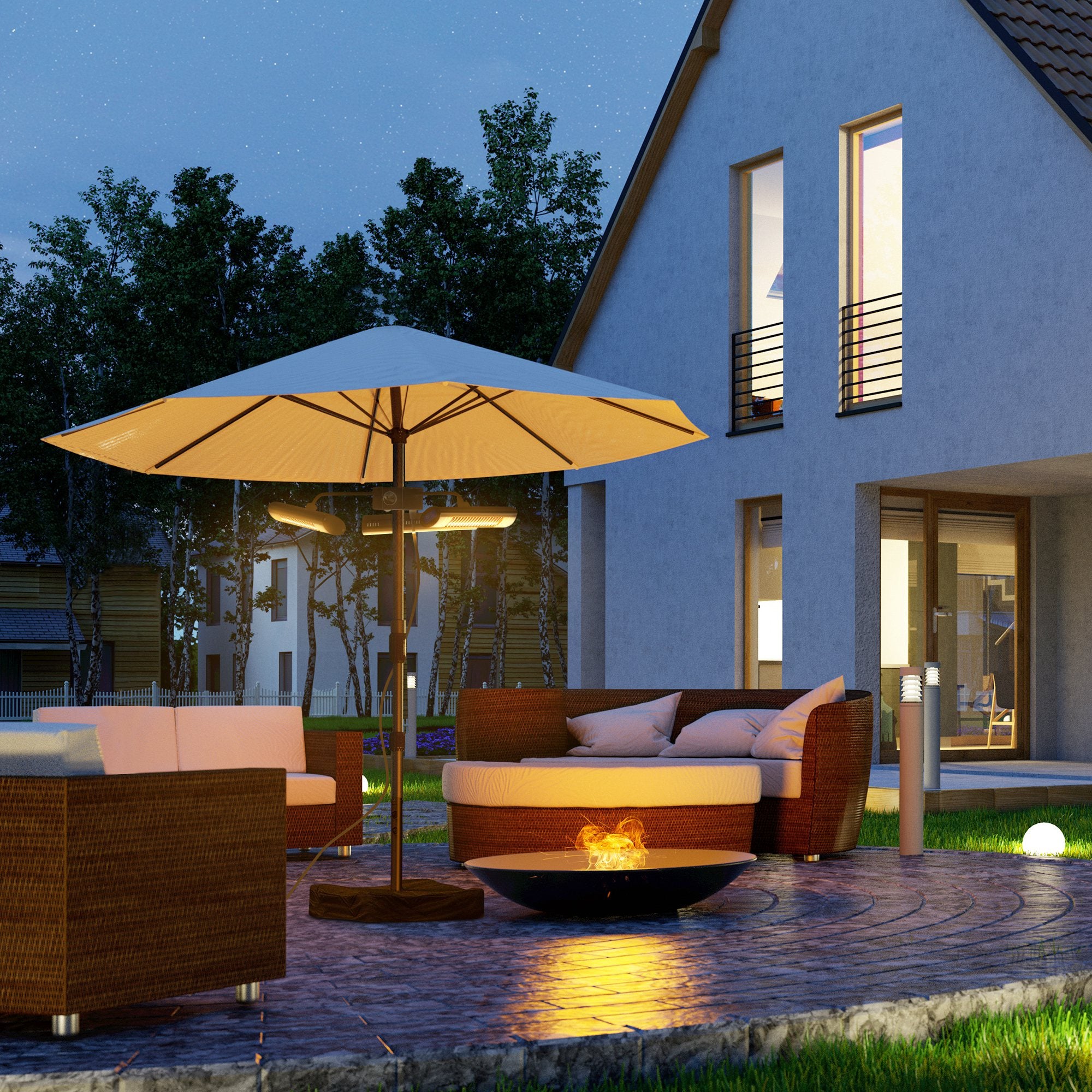 Aquecedor Elétrico de Exterior 1000W 87x75x22cm Preto