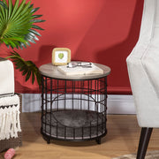 Mesa Lateral para Gatos Pequenos 40x40x40cm Preto e Cinza - Estrutura de Aço