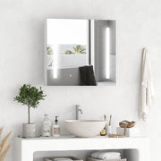Armário de Casa de Banho com Espelho LED 70x15x65 cm - Branco