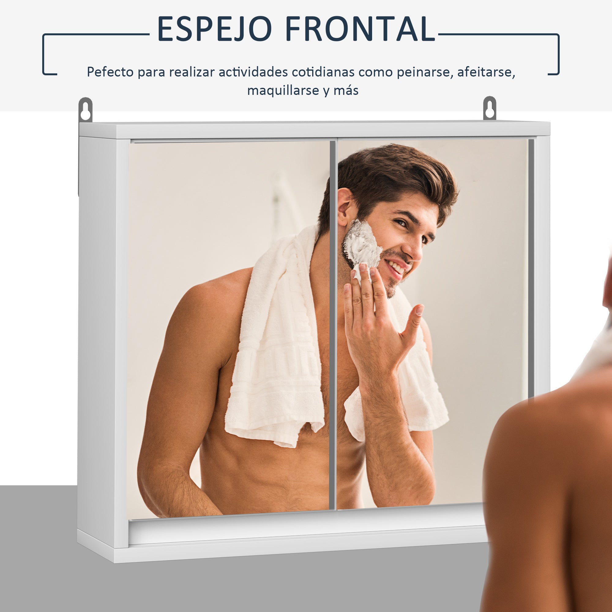 Armário de Casa de Banho – 48x14,5x45 cm – Branco – Melamina e Vidro