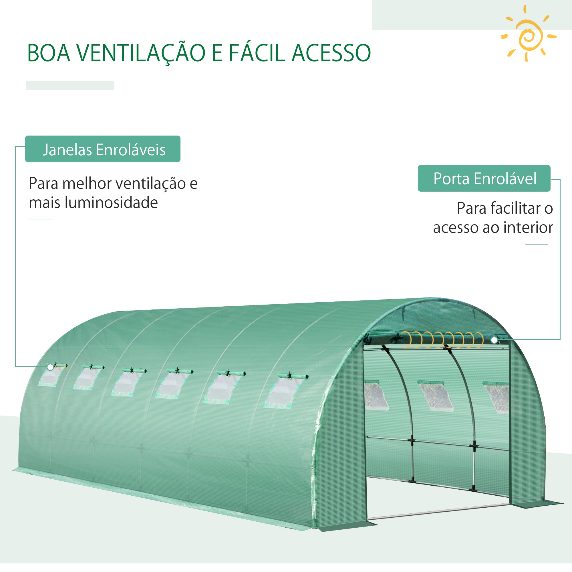 Cobertura de Estufa – 600x300x200 cm – Verde – PE