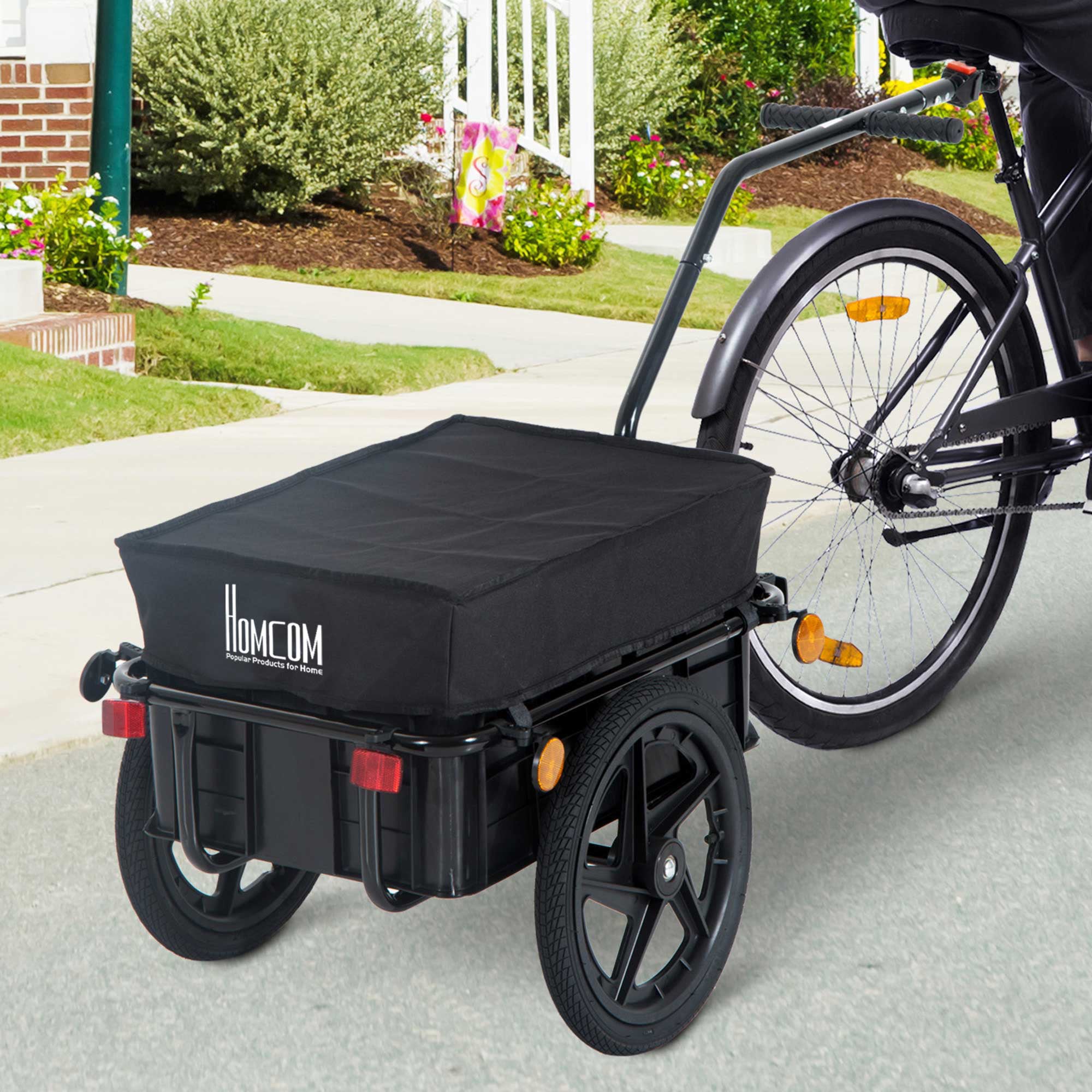 Reboque de Bicicleta Carga 40kg 144x59x80 cm Preto