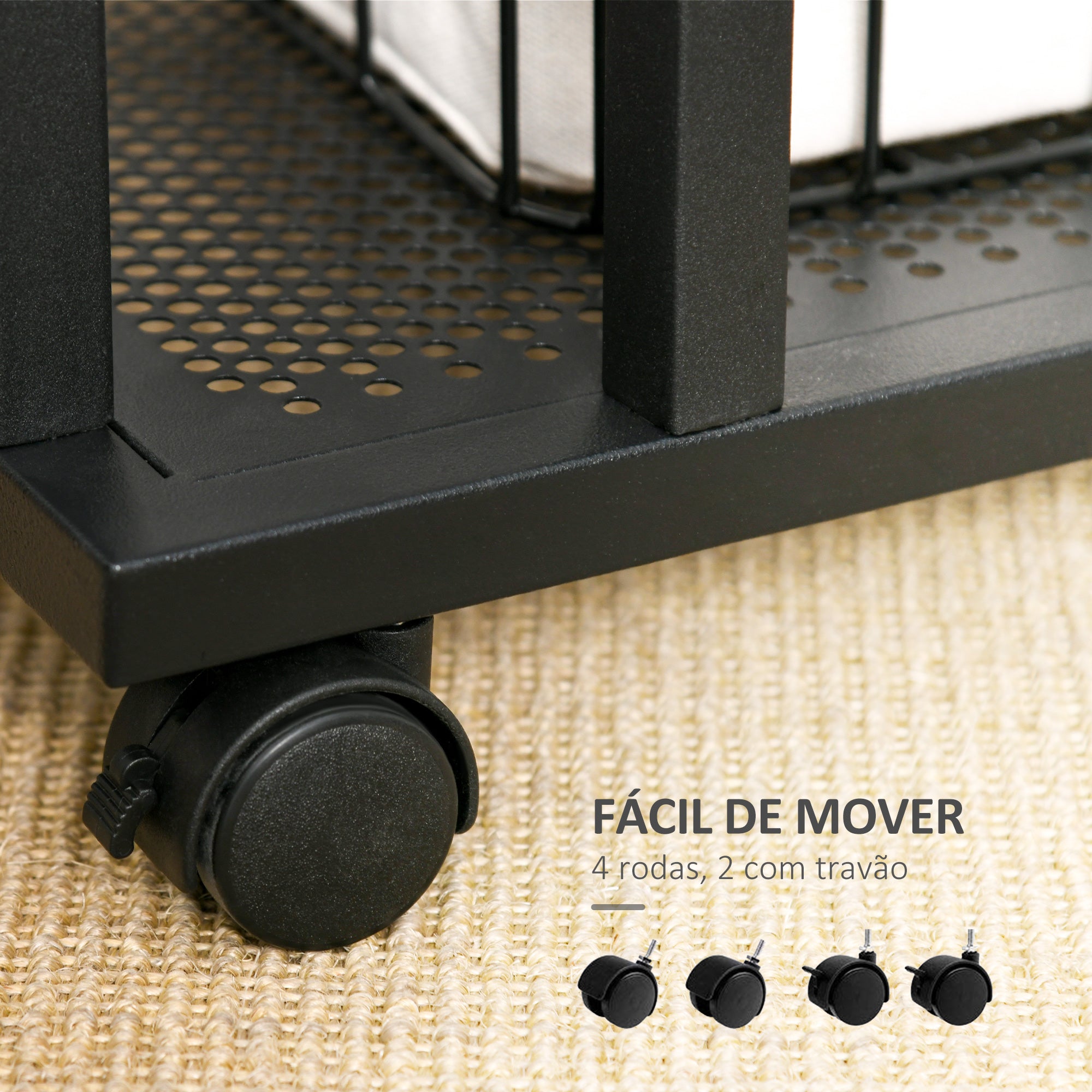 Mesa Auxiliar Estilo Retro de Aço e Madeira 51x36x65cm - Preto e Cor de Madeira