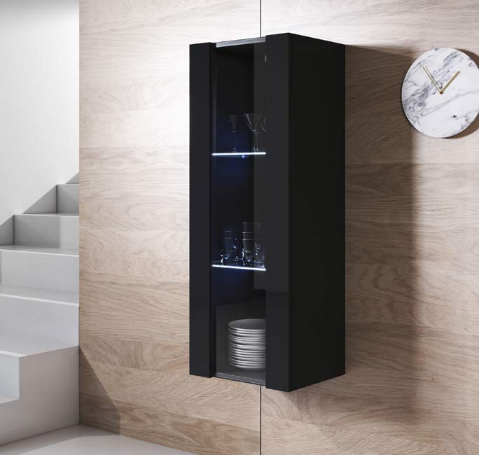 Armário Pendurado – 40x126cm – Preto – Melamina