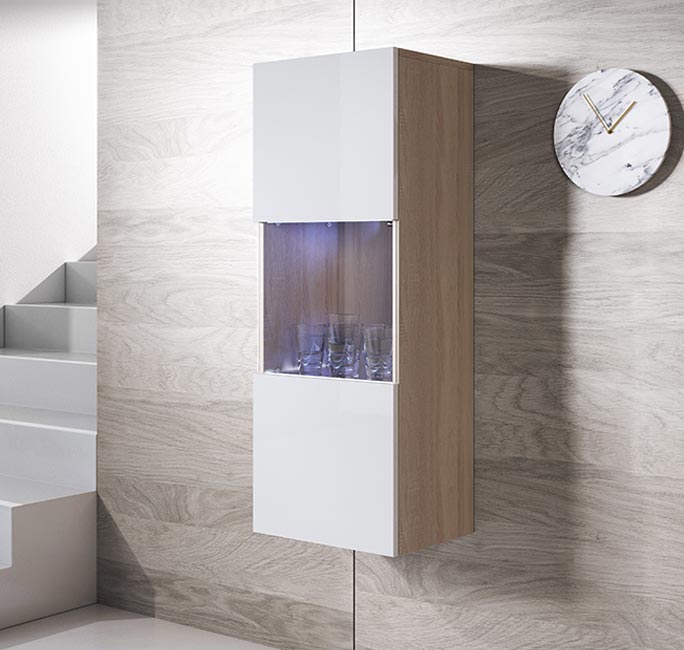 Armário Pendurado – 40x126cm – Sonoma e Branco – Melamina