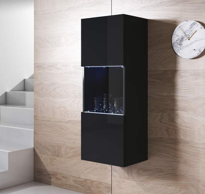 Armário Pendurado – 40x126cm – Preto – Melamina