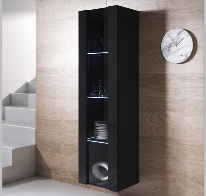 Armário Pendurado – 40x165cm – Preto – Melamina