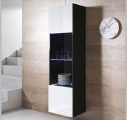 Armário Pendurado – 40x165cm – Preto e Branco – Melamina