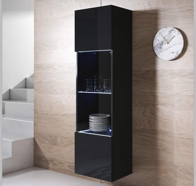 Armário Pendurado – 40x165cm – Preto – Melamina