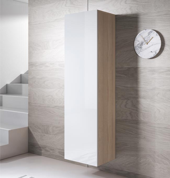 Armário Pendurado – 40x165cm – Sonoma e Branco – Melamina