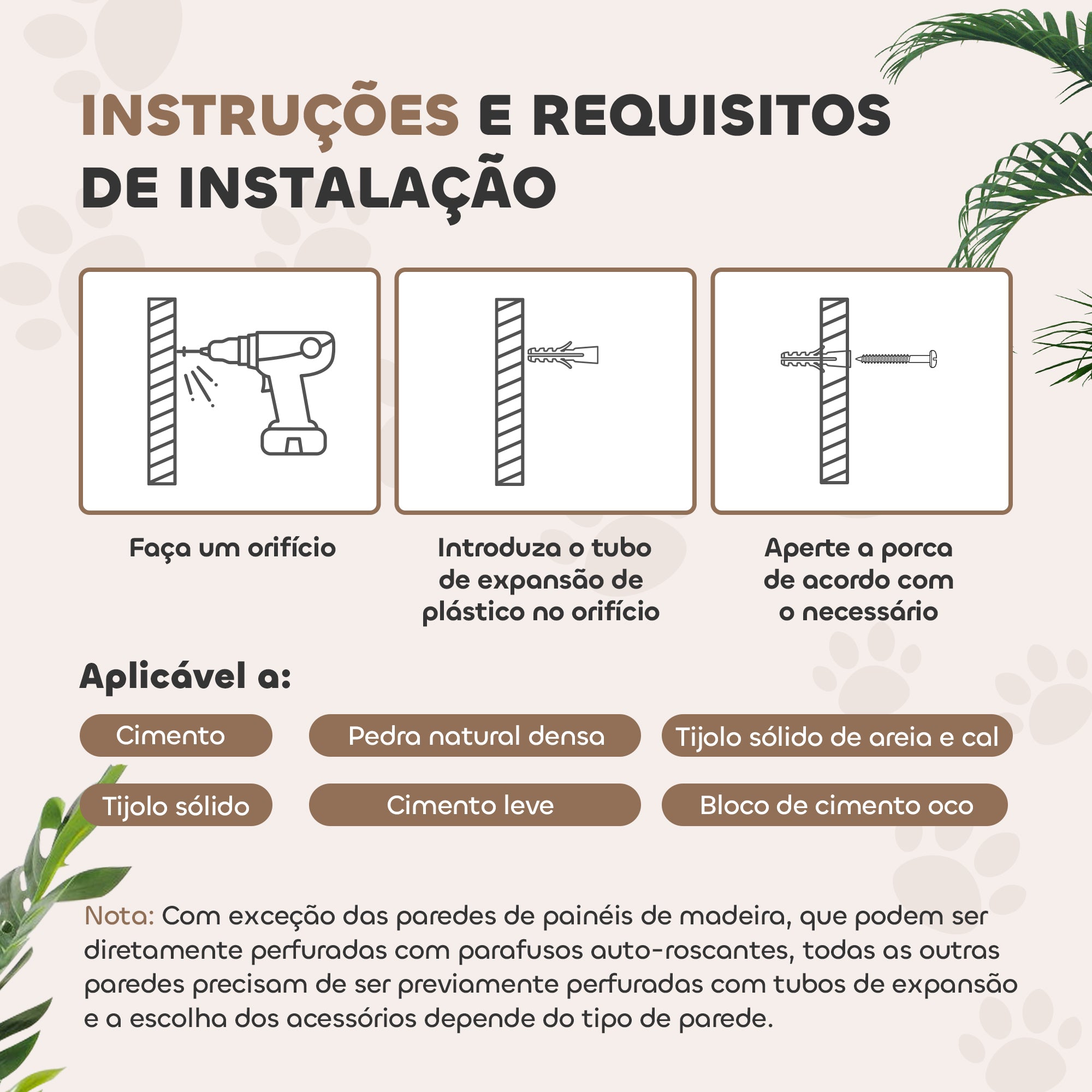 Prateleiras de Escalada para Gatos 84,5x19x54 cm - Bege