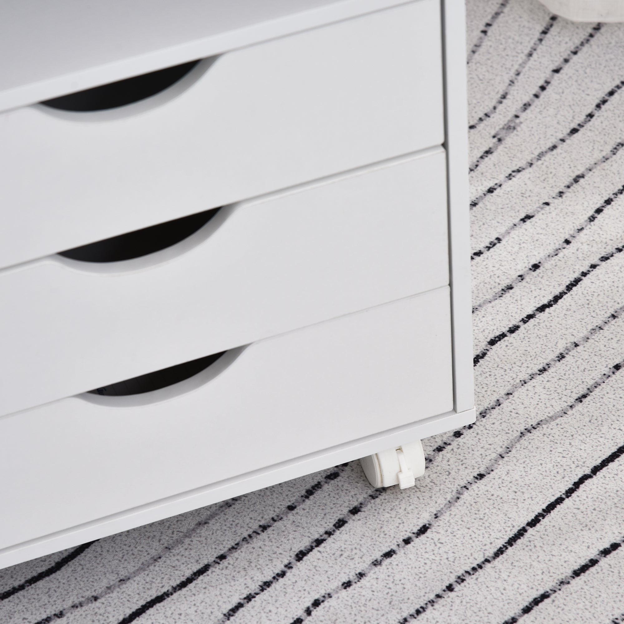 Móvel Auxiliar de Escritório com 3 Gavetas e 4 Prateleiras - 40x30x83 cm - Branco