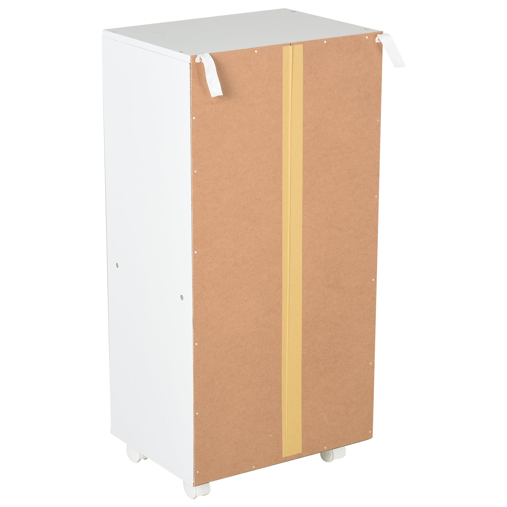 Móvel Auxiliar de Escritório com 3 Gavetas e 4 Prateleiras - 40x30x83 cm - Branco