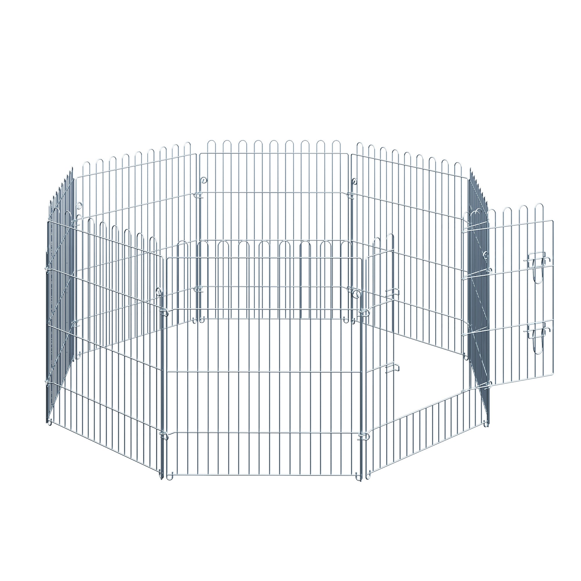 Parque para Animais de Estimação 63x76cm Prata - Cercado com Porta para Jardim