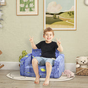 Poltrona Infantil Azul 59x105x30,5 cm - Tecido Luminoso Desenho Espacial