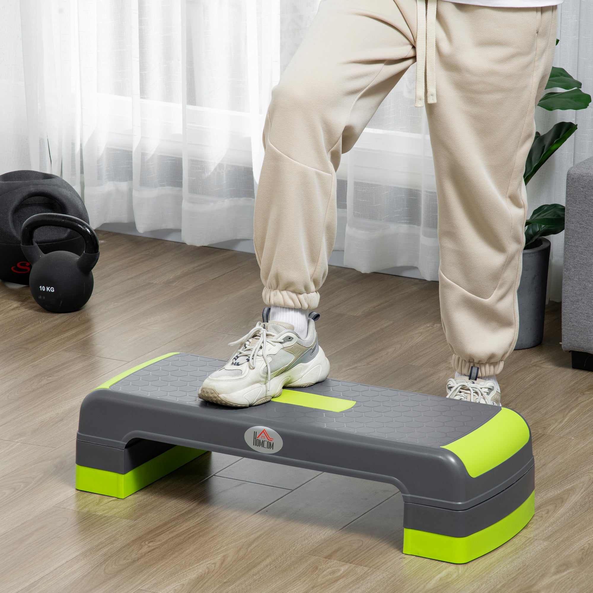 Plataforma Step Aeróbica – 78x28x20cm – Verde e Cinza – Polipropileno